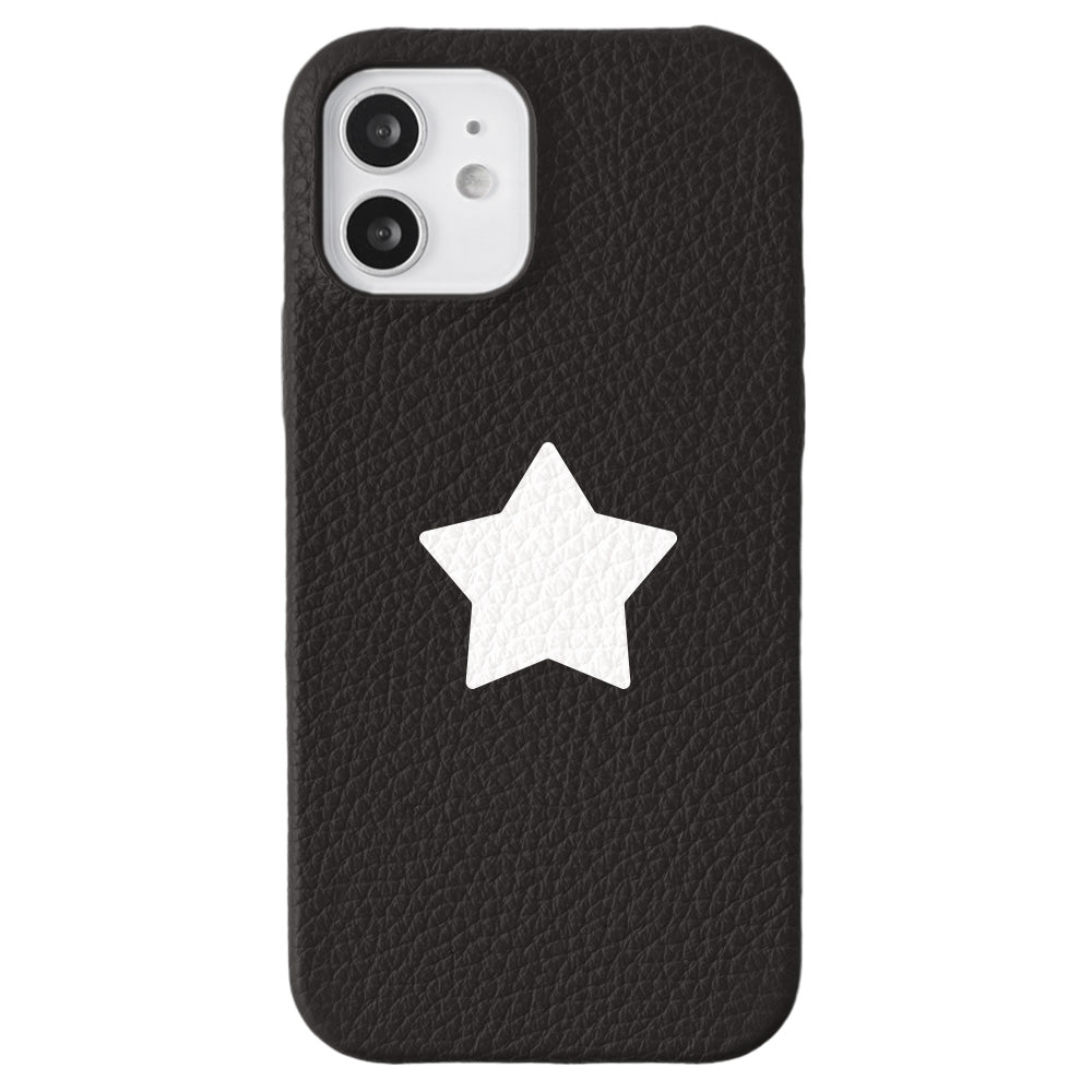 本革 32色 イタリアンシュリンクレザー 星柄 背面ケース Galaxy