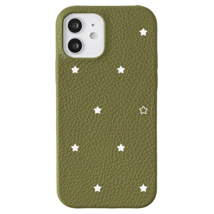 Cuir véritable 32 couleurs cuir italien grainé motif étoile coque arrière série Galaxy