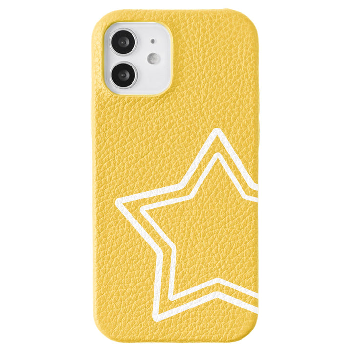 Cuir véritable 32 couleurs cuir italien grainé motif étoile coque arrière série Galaxy
