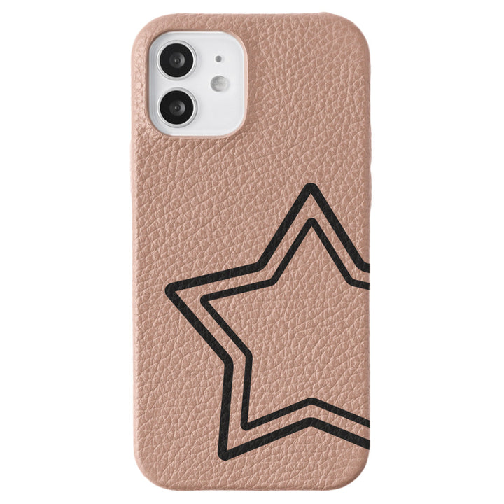 Cuir véritable 32 couleurs cuir italien grainé motif étoile coque arrière série Galaxy