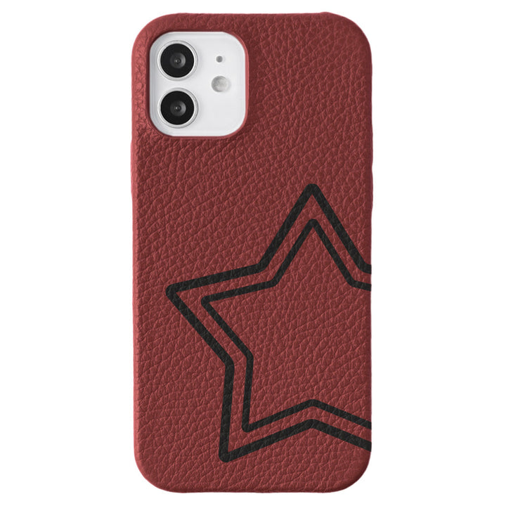 Cuir véritable 32 couleurs cuir italien grainé motif étoile coque arrière série Galaxy