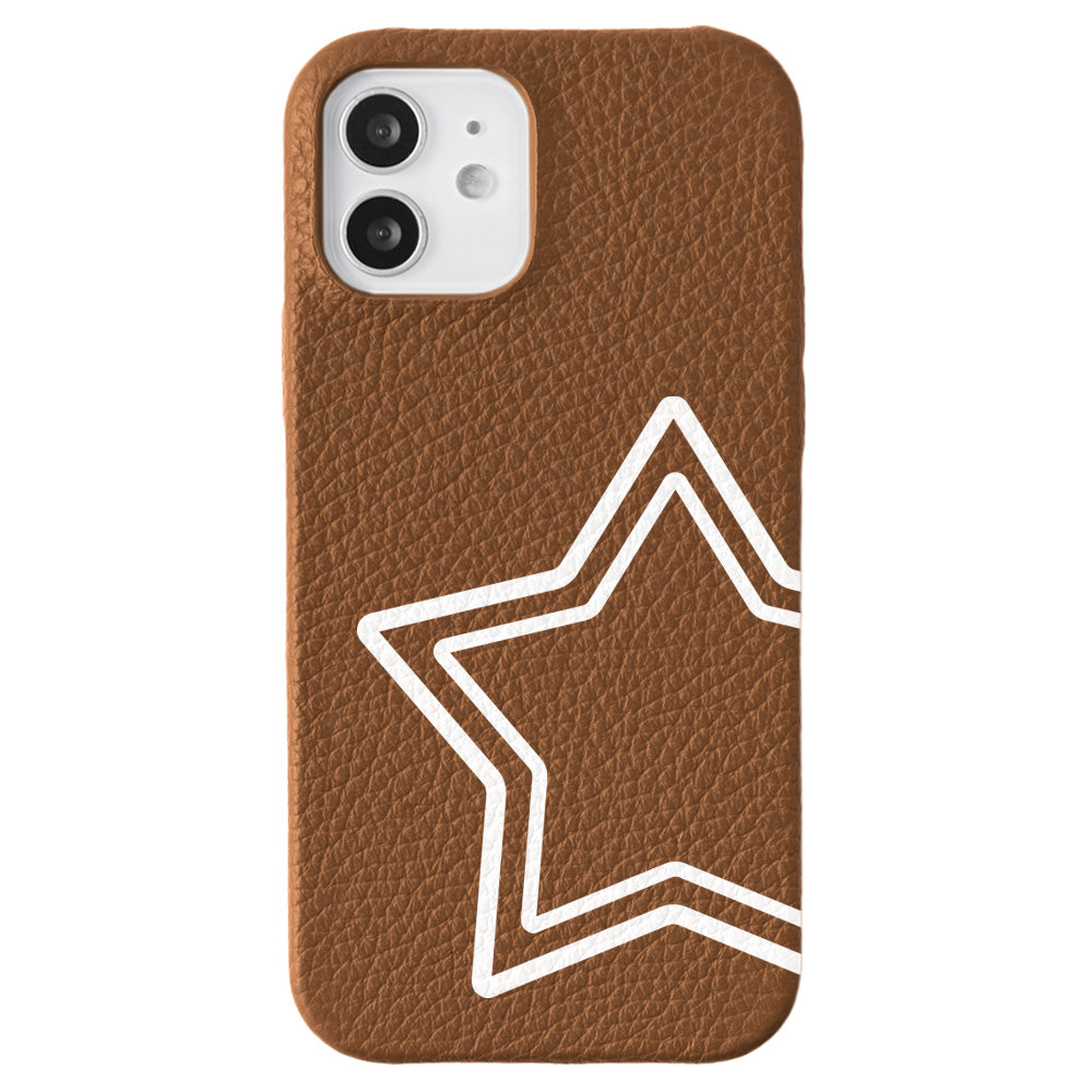 Cuir véritable 32 couleurs cuir italien grainé motif étoile coque arrière série Galaxy