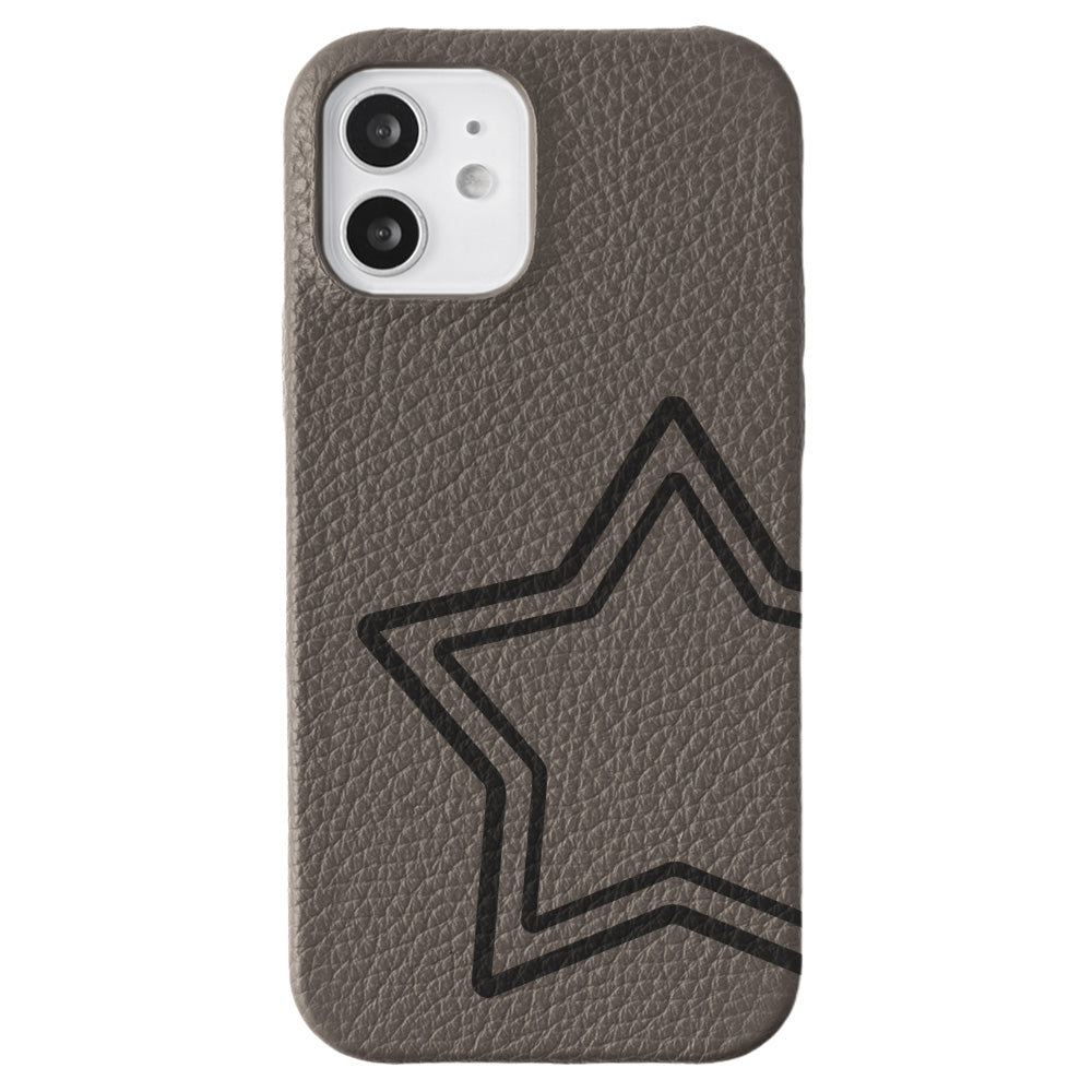 Cuir véritable 32 couleurs cuir italien grainé motif étoile coque arrière série Galaxy
