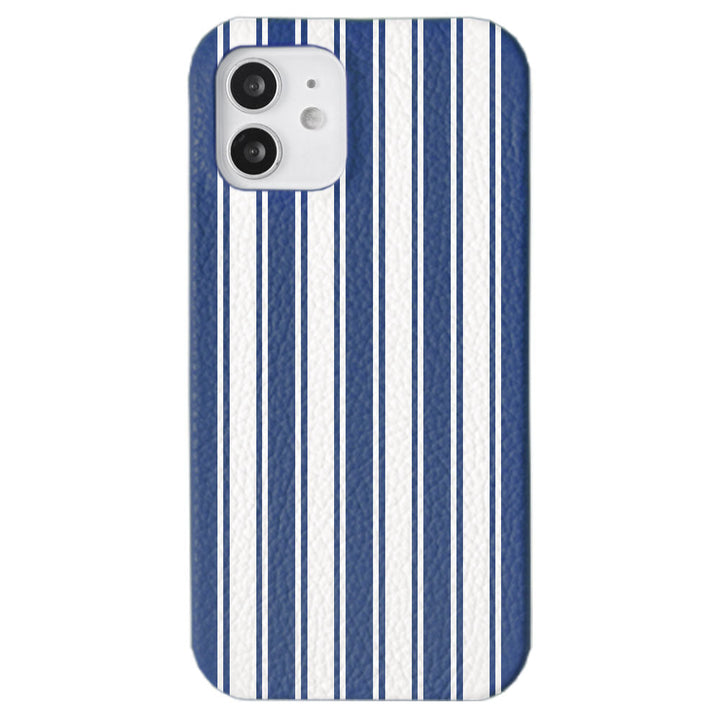Cuir véritable 32 couleurs cuir italien grainé motif rayé coque arrière série AQUOS