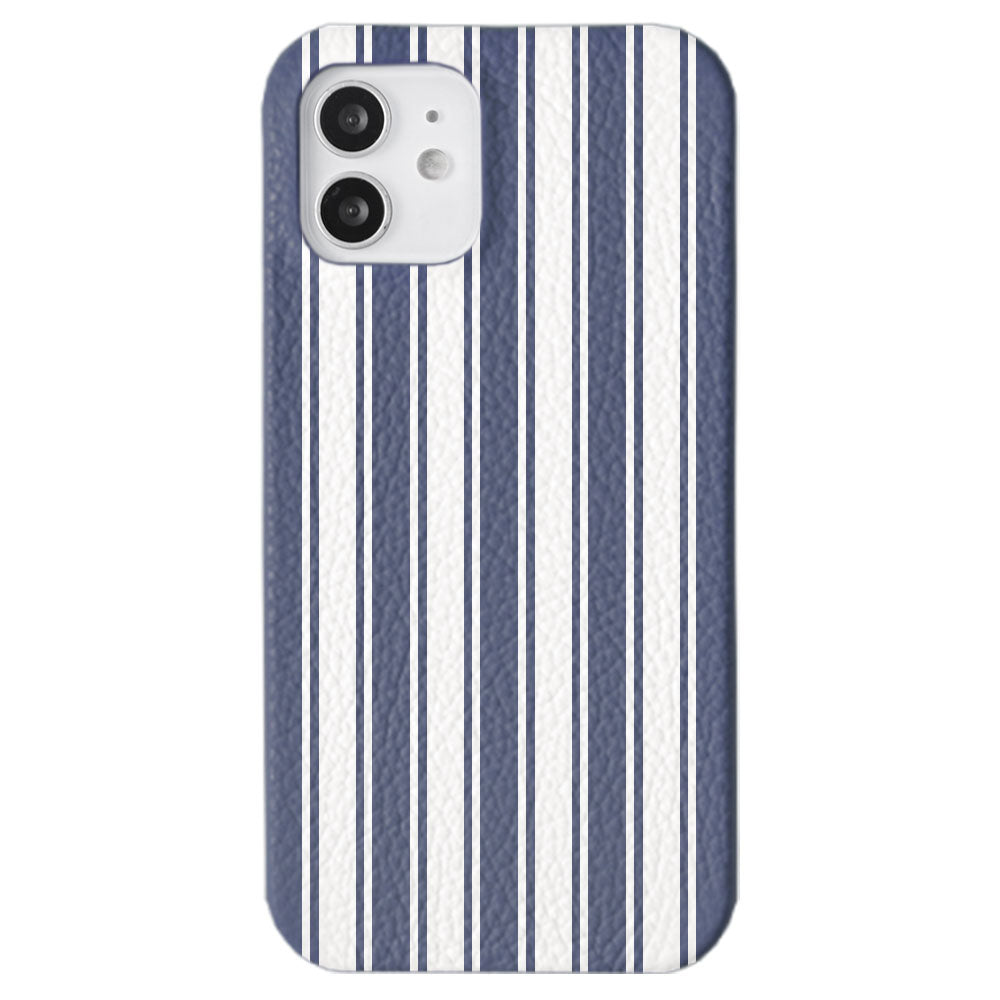 Genuine leather 32 colors Italian shrink leather stripe pattern back case iPhone series