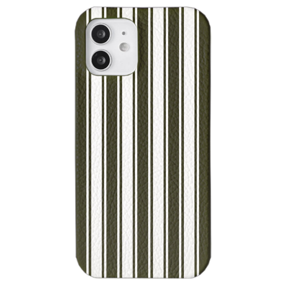 Genuine leather 32 colors Italian shrink leather stripe pattern back case iPhone series
