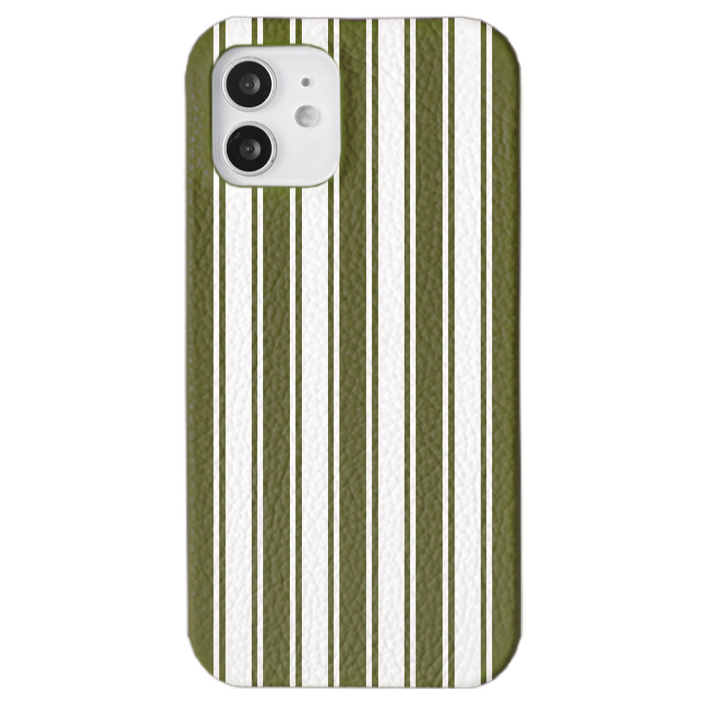 Genuine leather 32 colors Italian shrink leather stripe pattern back case iPhone series