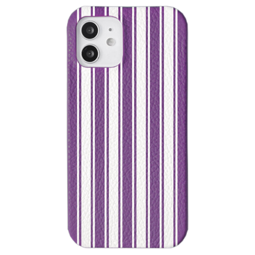 Genuine leather 32 colors Italian shrink leather stripe pattern back case iPhone series