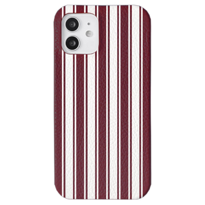 本革 32色 イタリアンシュリンクレザー ストライプ柄 背面ケース