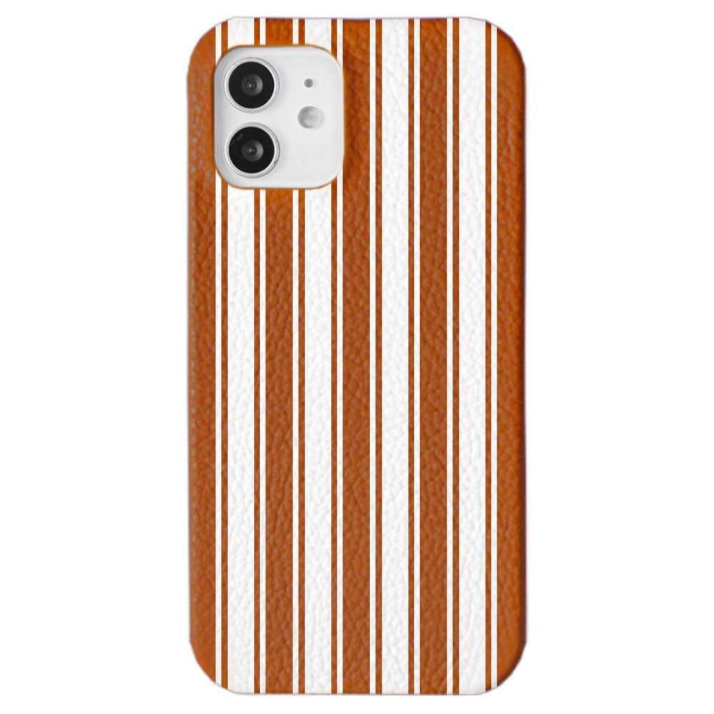 Cuir véritable 32 couleurs cuir italien grainé motif rayé coque arrière série AQUOS