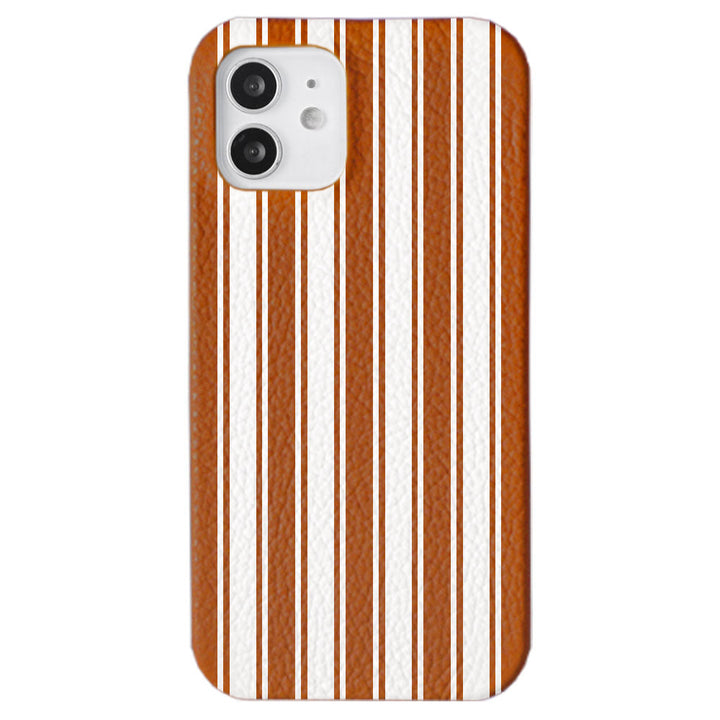 Cuir véritable 32 couleurs cuir italien grainé motif rayé coque arrière série AQUOS