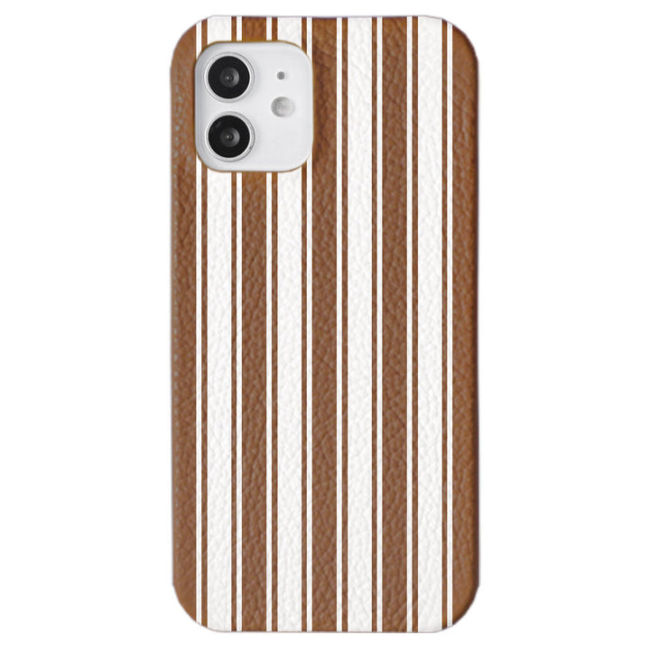 Cuir véritable 32 couleurs cuir italien grainé motif rayé coque arrière série AQUOS