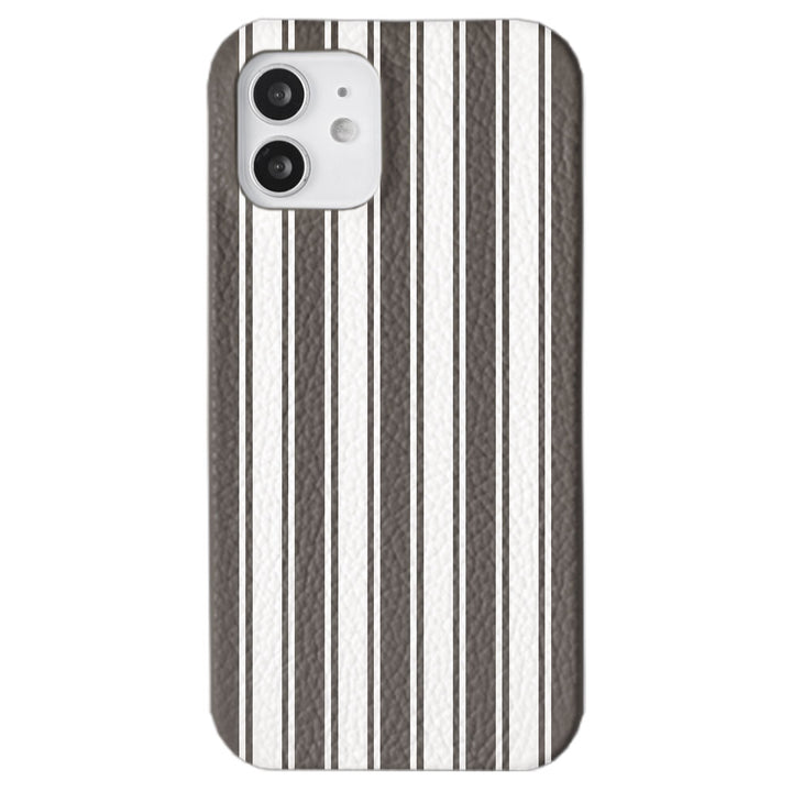 本革 32色 イタリアンシュリンクレザー ストライプ柄 背面ケース