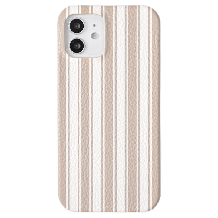 Genuine leather 32 colors Italian shrink leather stripe pattern back case iPhone series