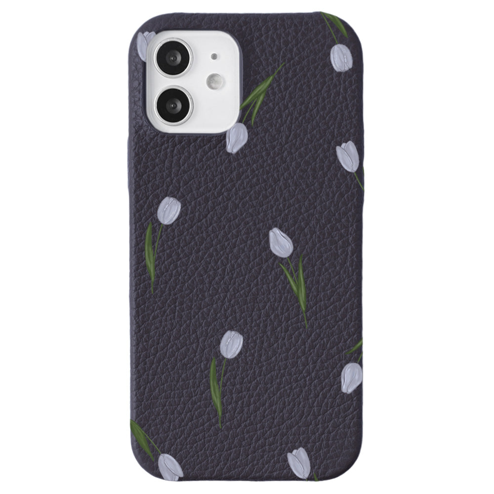 Genuine leather 32 colors Italian shrink leather tulip pattern back case AQUOS series