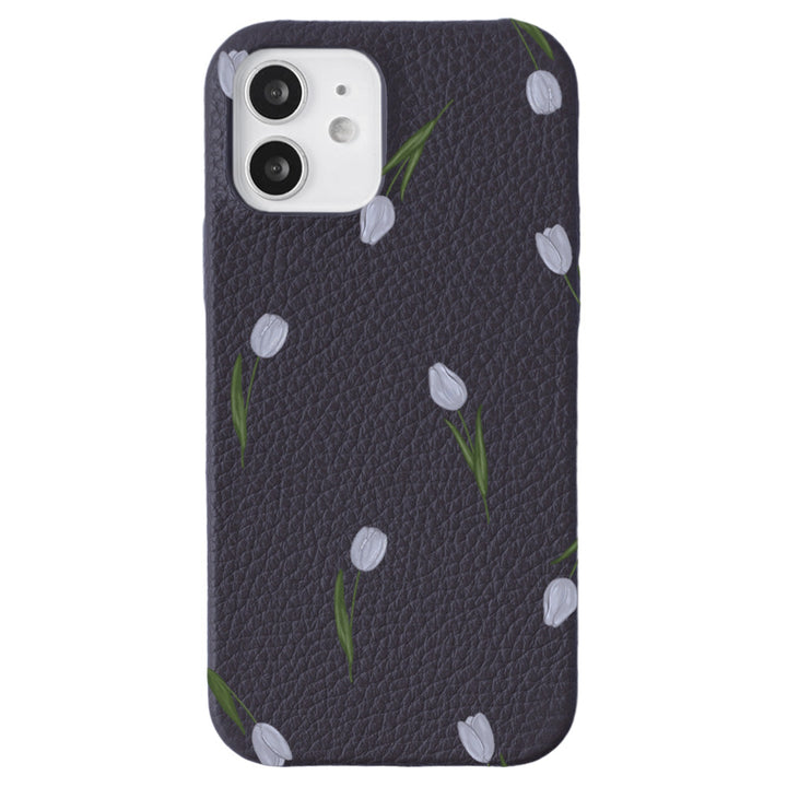 Genuine leather 32 colors Italian shrink leather tulip pattern back case AQUOS series