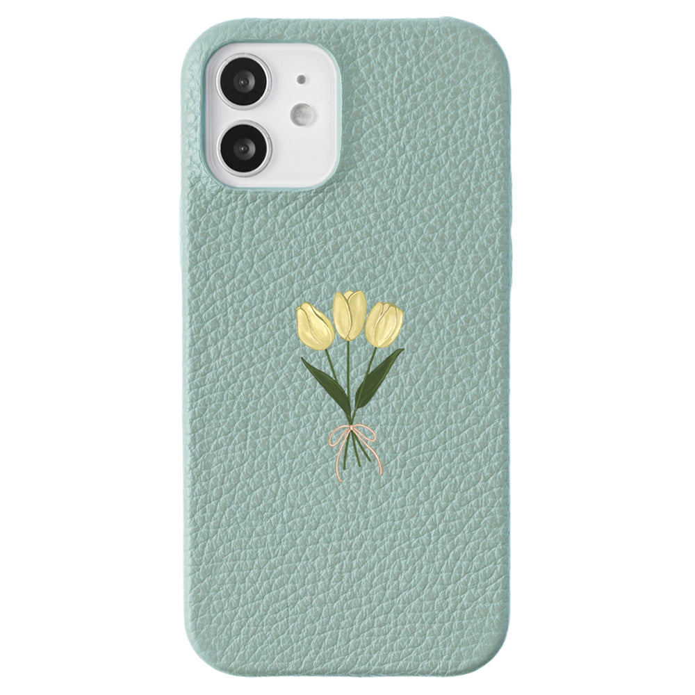 Genuine leather 32 colors Italian shrink leather tulip pattern back case AQUOS series