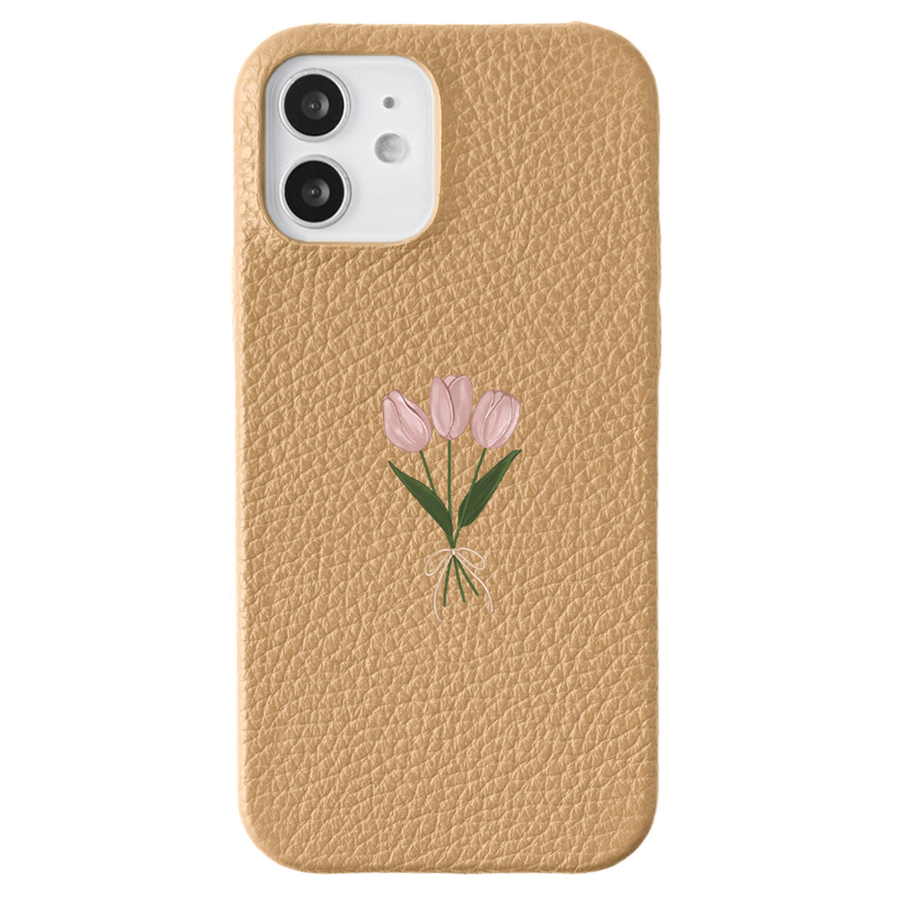 Genuine leather 32 colors Italian shrink leather tulip pattern back case AQUOS series