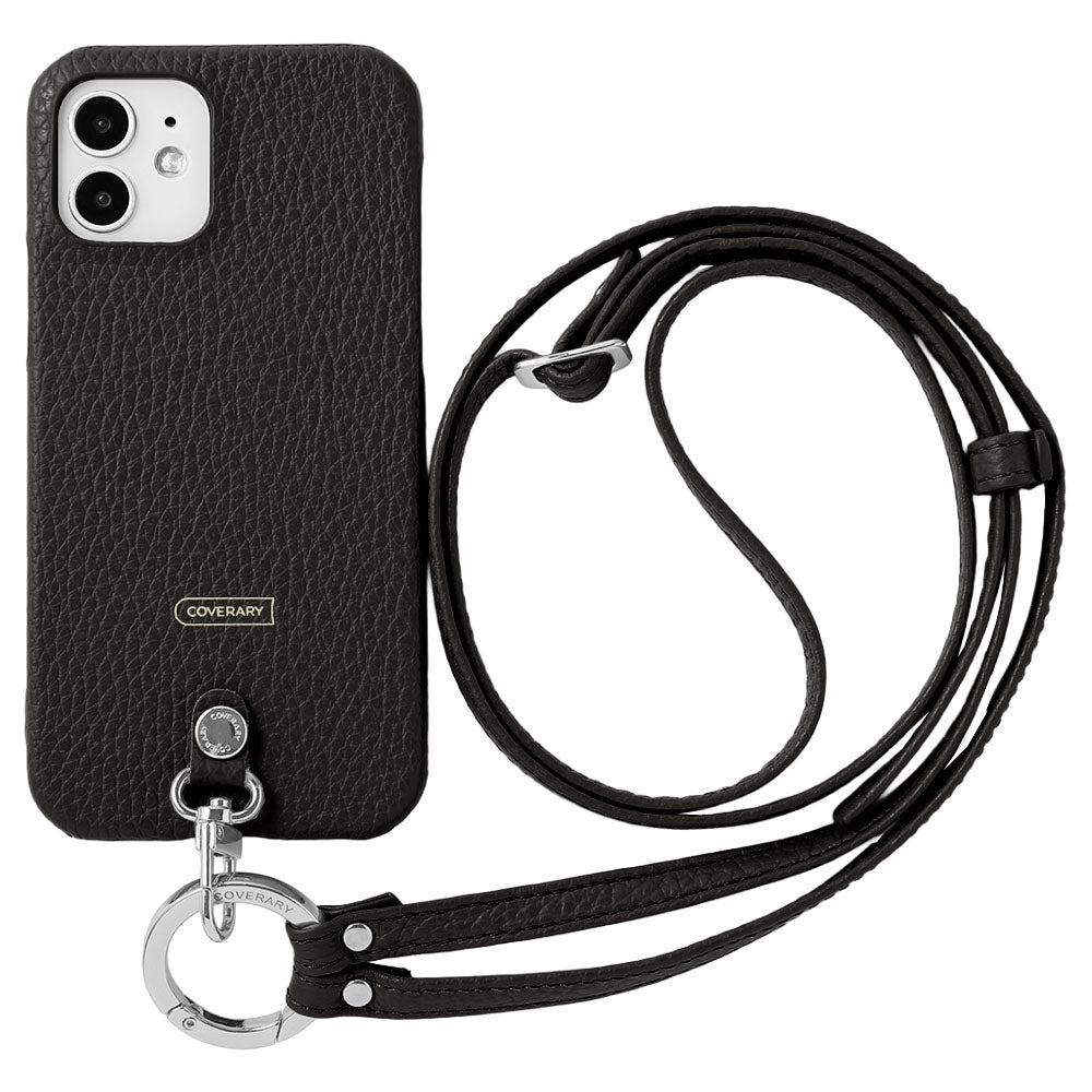 Genuine leather 32 colors Italian shrink leather ring shoulder strap (with metal fitting adjustment) attached back case