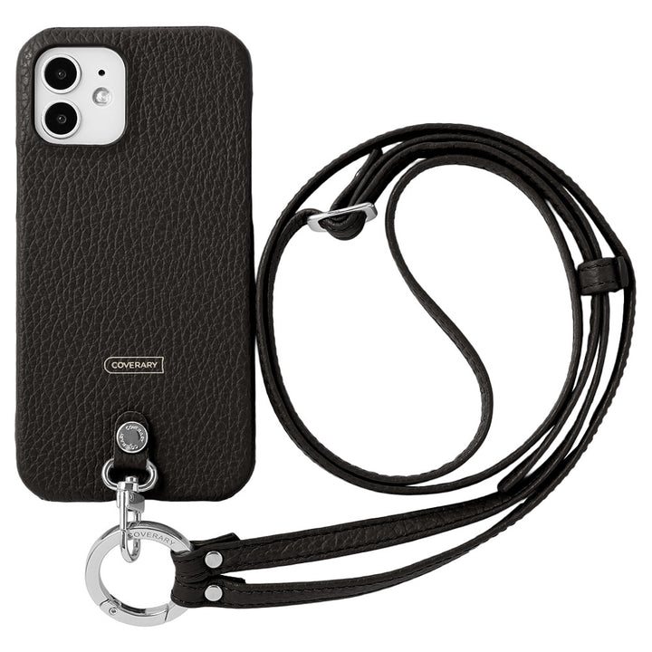 Genuine leather 32 colors Italian shrink leather ring shoulder strap (with metal fitting adjustment) attached back case