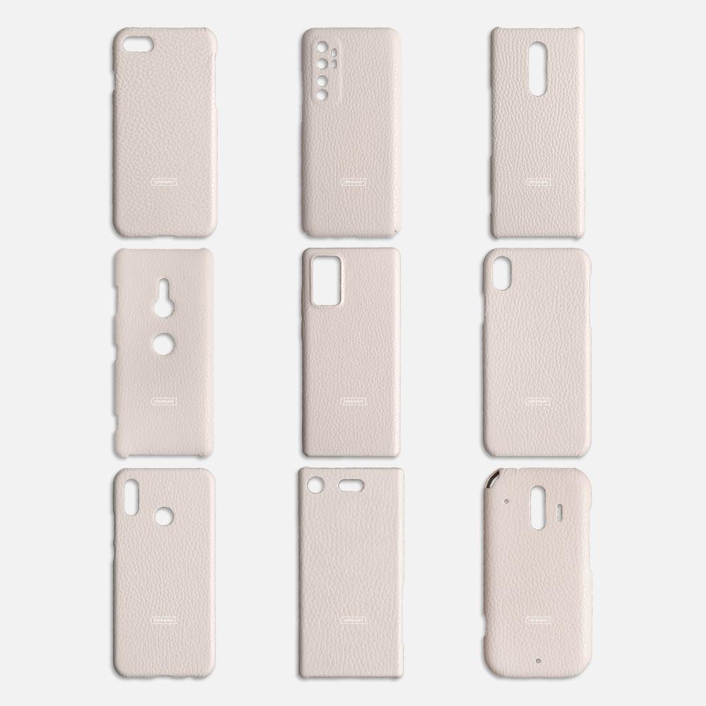 Cuir véritable 32 couleurs Cuir italien grainé Décoration ruban au choix Coque arrière Série AQUOS