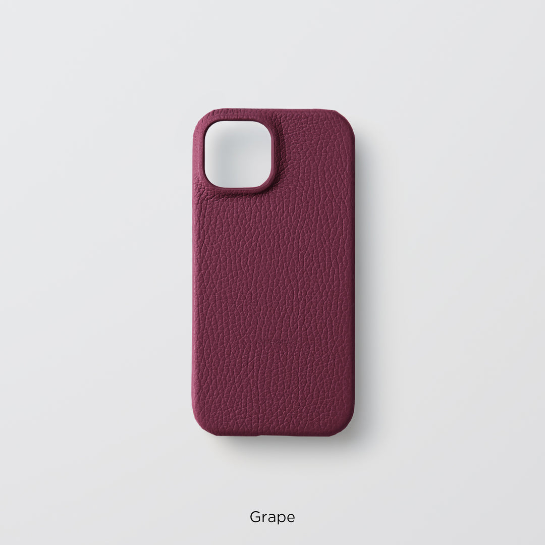 Coque arrière en cuir italien grainé 32 couleurs en cuir véritable