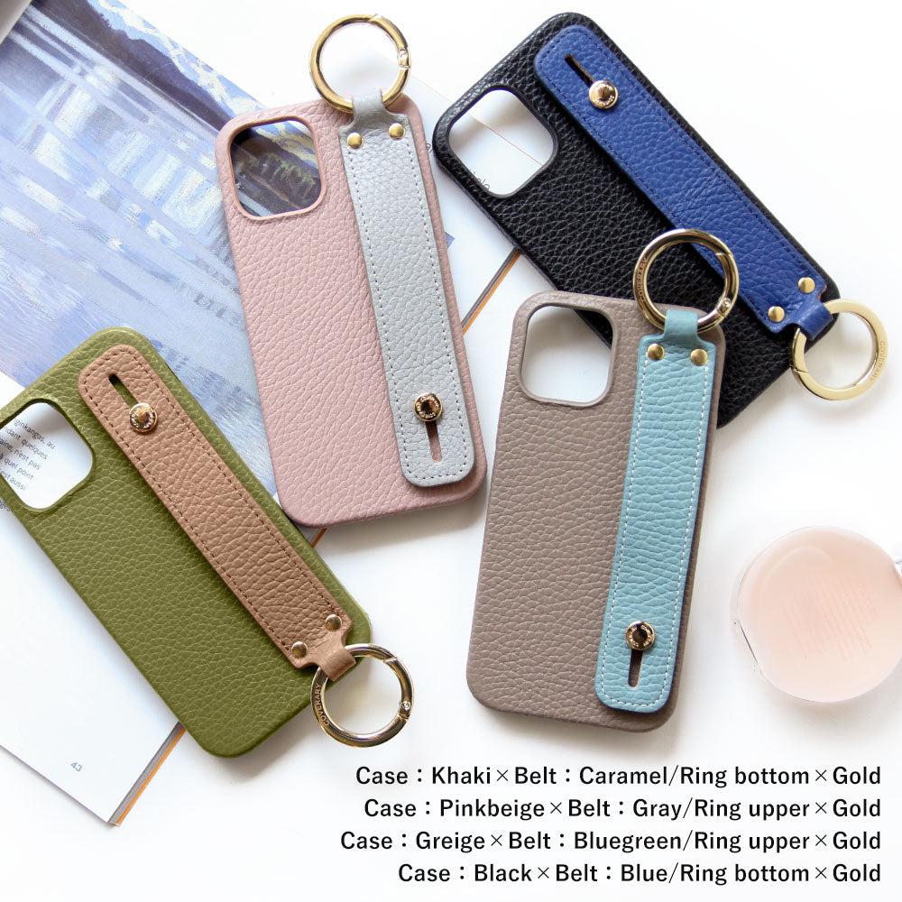 Self-designed hand belt back case genuine leather 32 colors Italian shrink leather