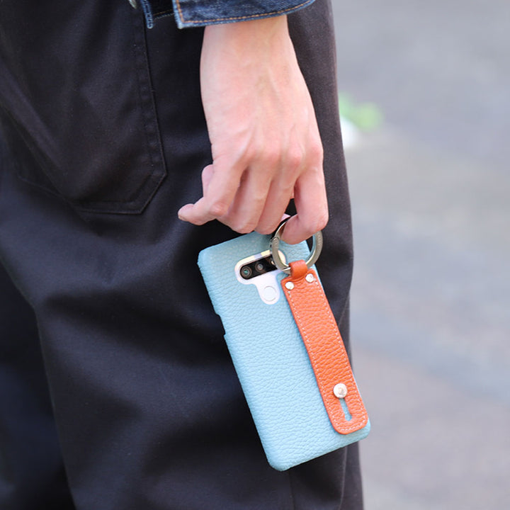 Genuine leather 32 colors Italian shrink leather with hand belt back case AQUOS series