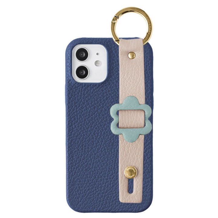 Cuir véritable 32 couleurs cuir italien grainé avec boucle et ceinture à main, coque arrière série Galaxy