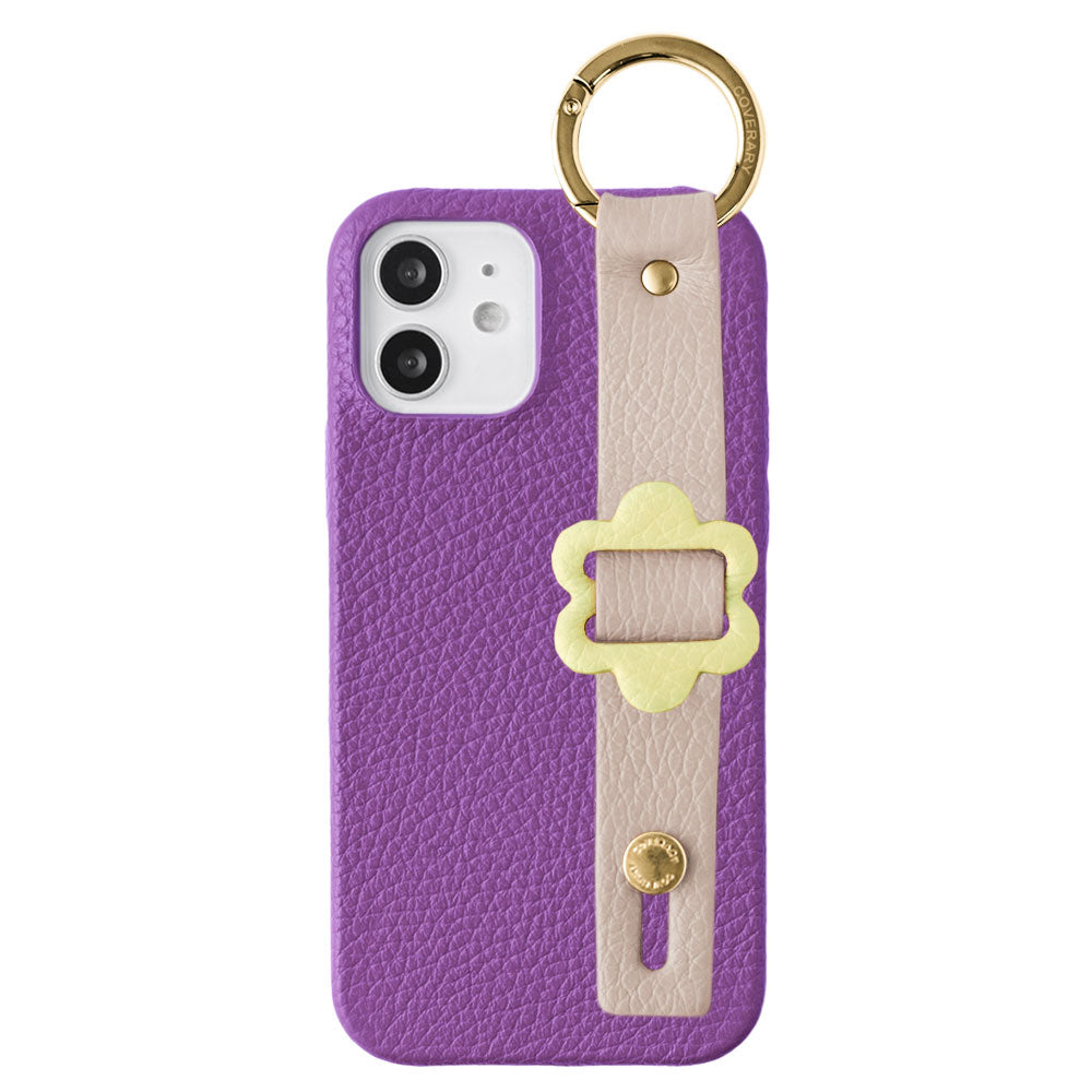 Cuir véritable 32 couleurs cuir italien grainé avec boucle et ceinture à main, coque arrière série Galaxy