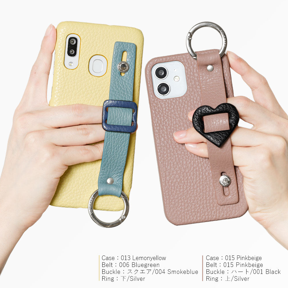 本革 32色 イタリアンシュリンクレザー バックルハンドベルト付き 背面ケース AQUOSシリーズ