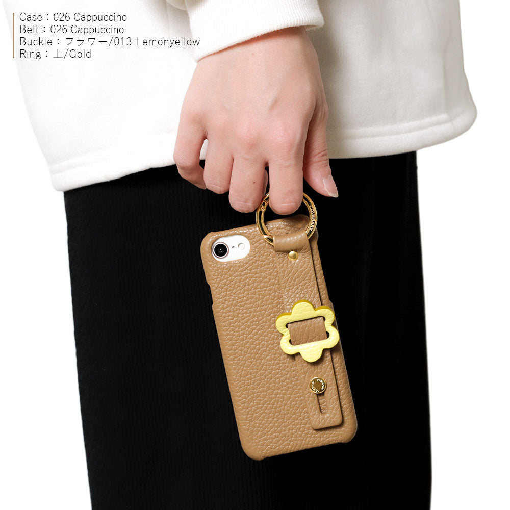 Cuir véritable 32 couleurs cuir italien grainé avec boucle et ceinture à main, coque arrière série Galaxy