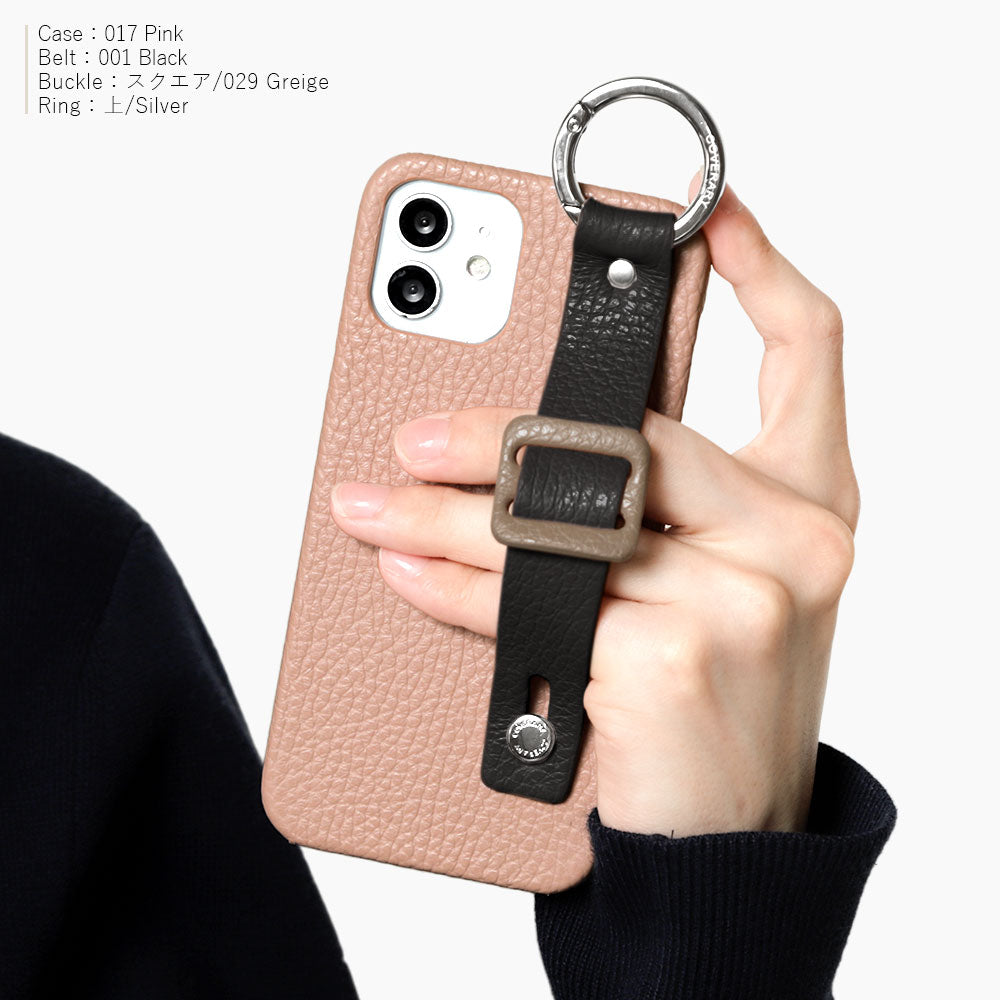 本革 32色 イタリアンシュリンクレザー バックルハンドベルト付き 背面ケース