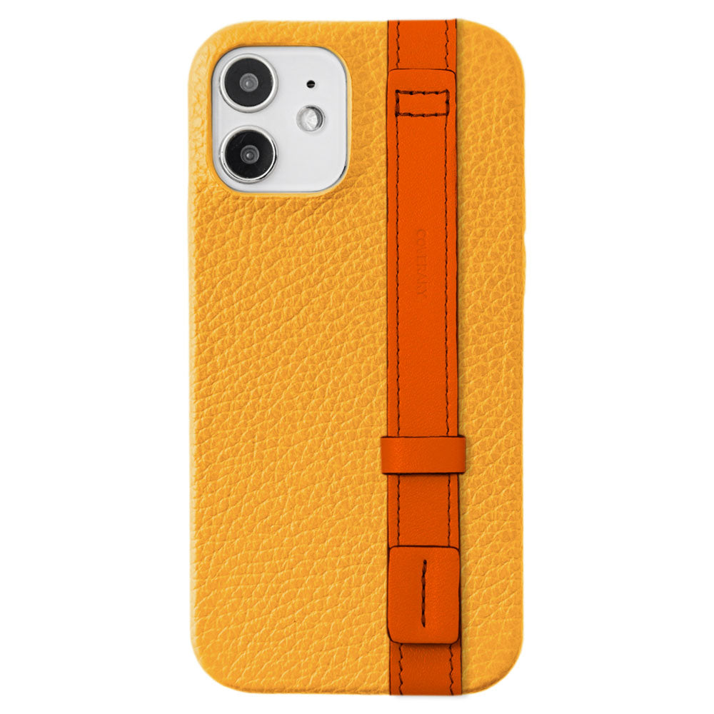 Genuine leather 32 colors Italian shrink leather accent line with hand belt back case Xperia series