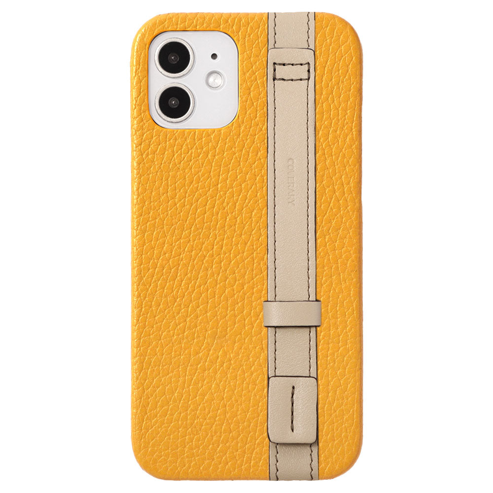 Cuir véritable 32 couleurs cuir italien grainé ligne d'accent avec poignée arrière étui série Xperia