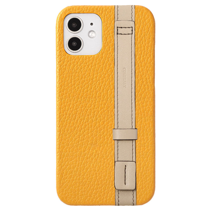 Cuir véritable 32 couleurs cuir italien grainé ligne d'accent avec poignée arrière étui série Xperia