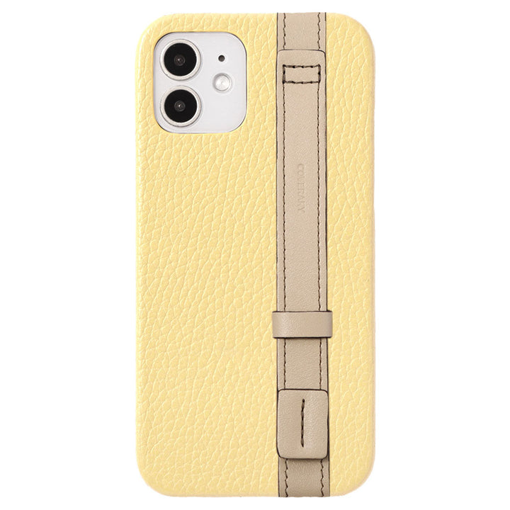 Cuir véritable 32 couleurs cuir italien grainé ligne d'accent avec poignée arrière étui série Xperia