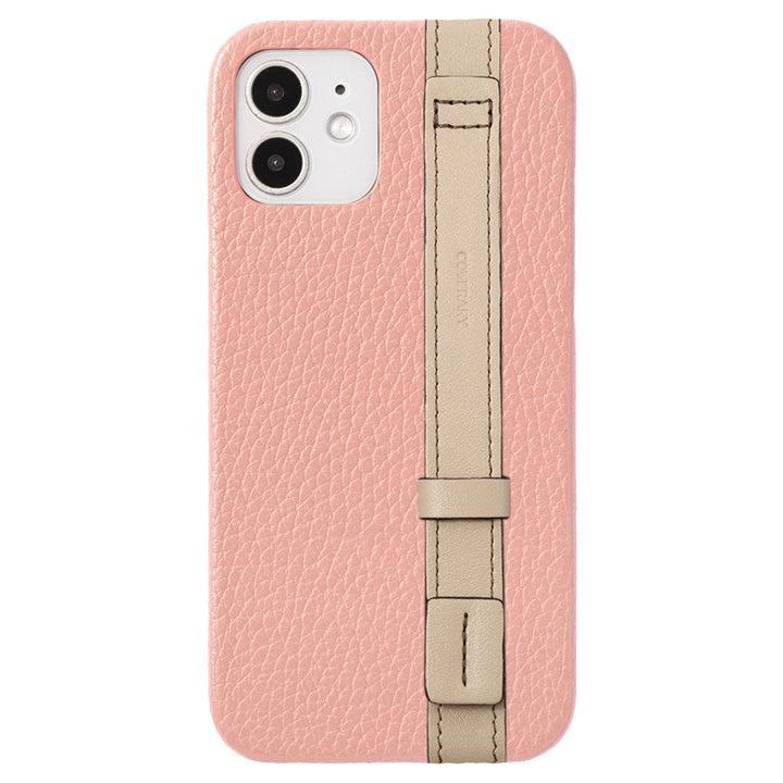 Cuir véritable 32 couleurs cuir italien grainé ligne d'accent avec poignée arrière étui série Xperia