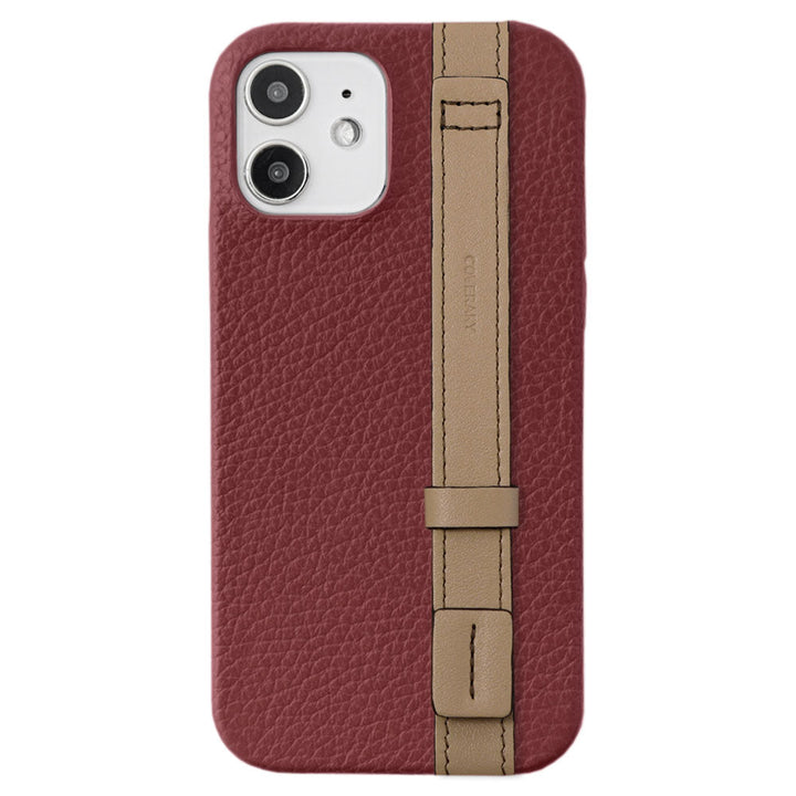 Genuine leather 32 colors Italian shrink leather accent line with hand belt back case Xperia series