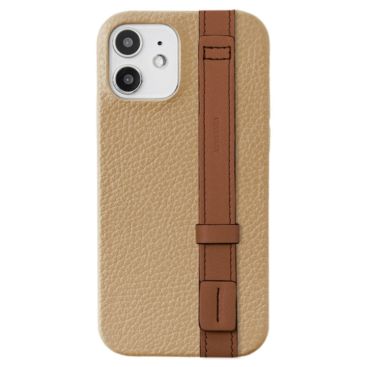 Genuine leather 32 colors Italian shrink leather accent line with hand belt back case Xperia series