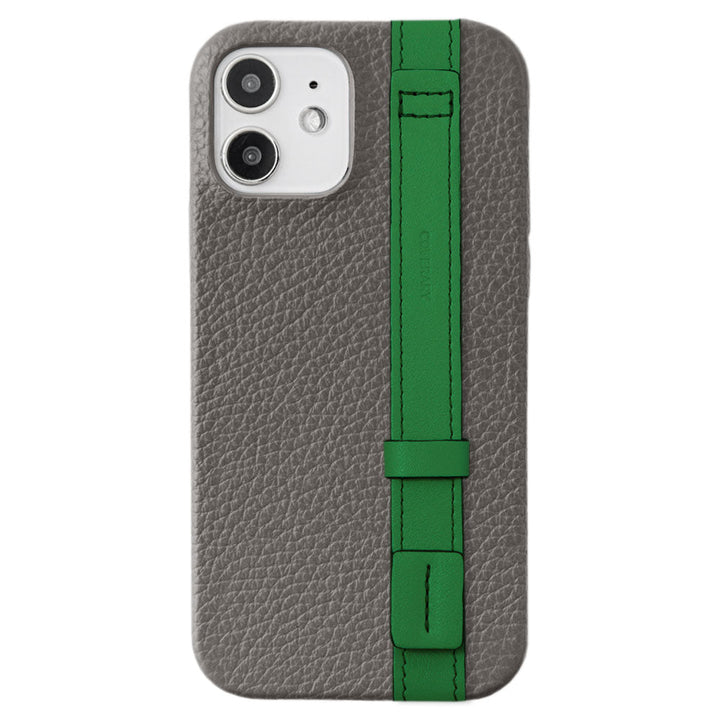 Genuine leather 32 colors Italian shrink leather accent line with hand belt back case for iPhone series