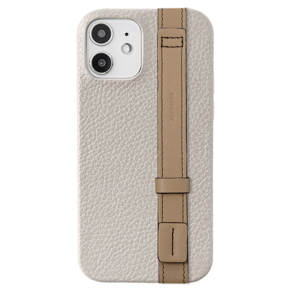 Genuine leather 32 colors Italian shrink leather accent line with hand belt back case for iPhone series