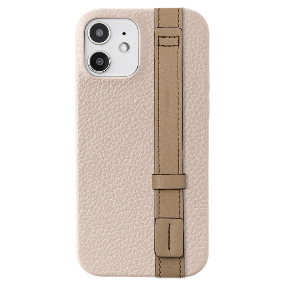 Genuine leather 32 colors Italian shrink leather accent line with hand belt back case for iPhone series