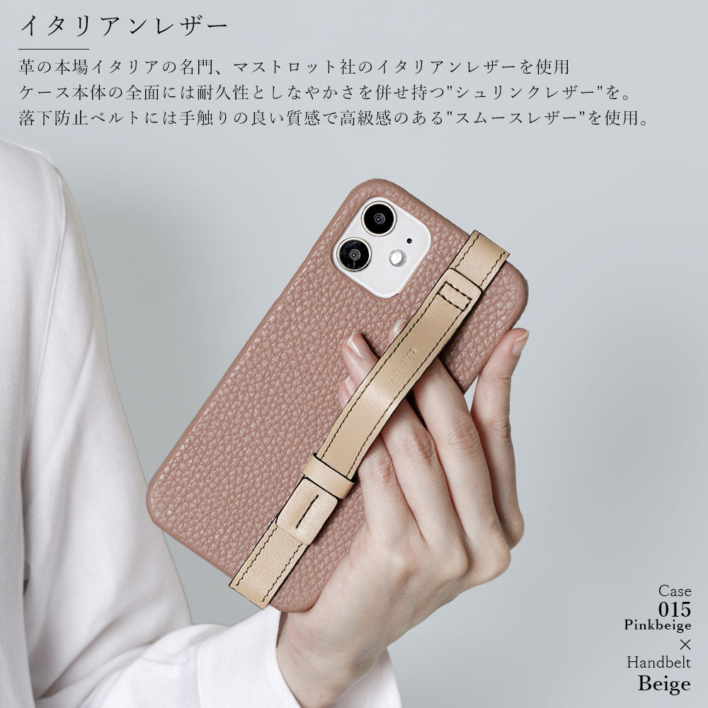 Genuine leather 32 colors Italian shrink leather accent line with hand belt back case for iPhone series