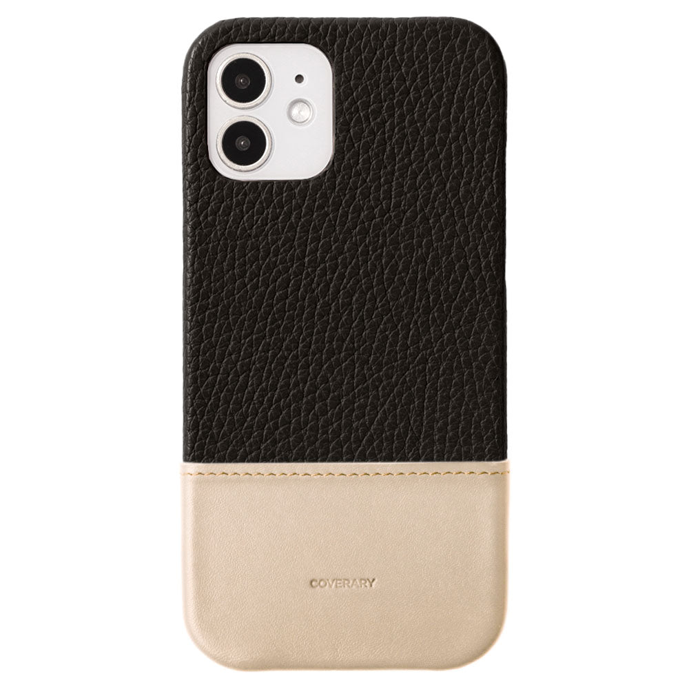 Cuir véritable 32 couleurs cuir italien grainé bicolore matériau différent coque arrière série iPhone