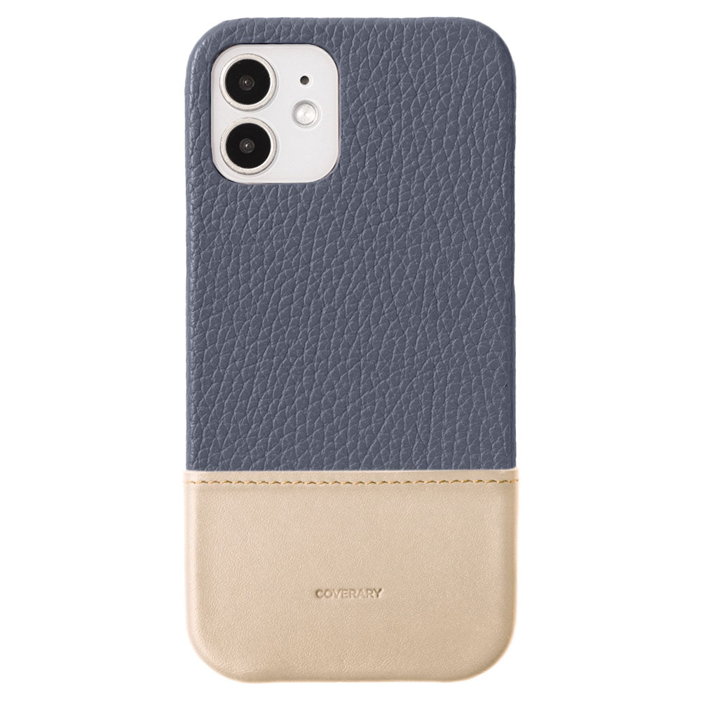 Cuir véritable 32 couleurs cuir italien grainé bicolore matériau différent coque arrière série iPhone