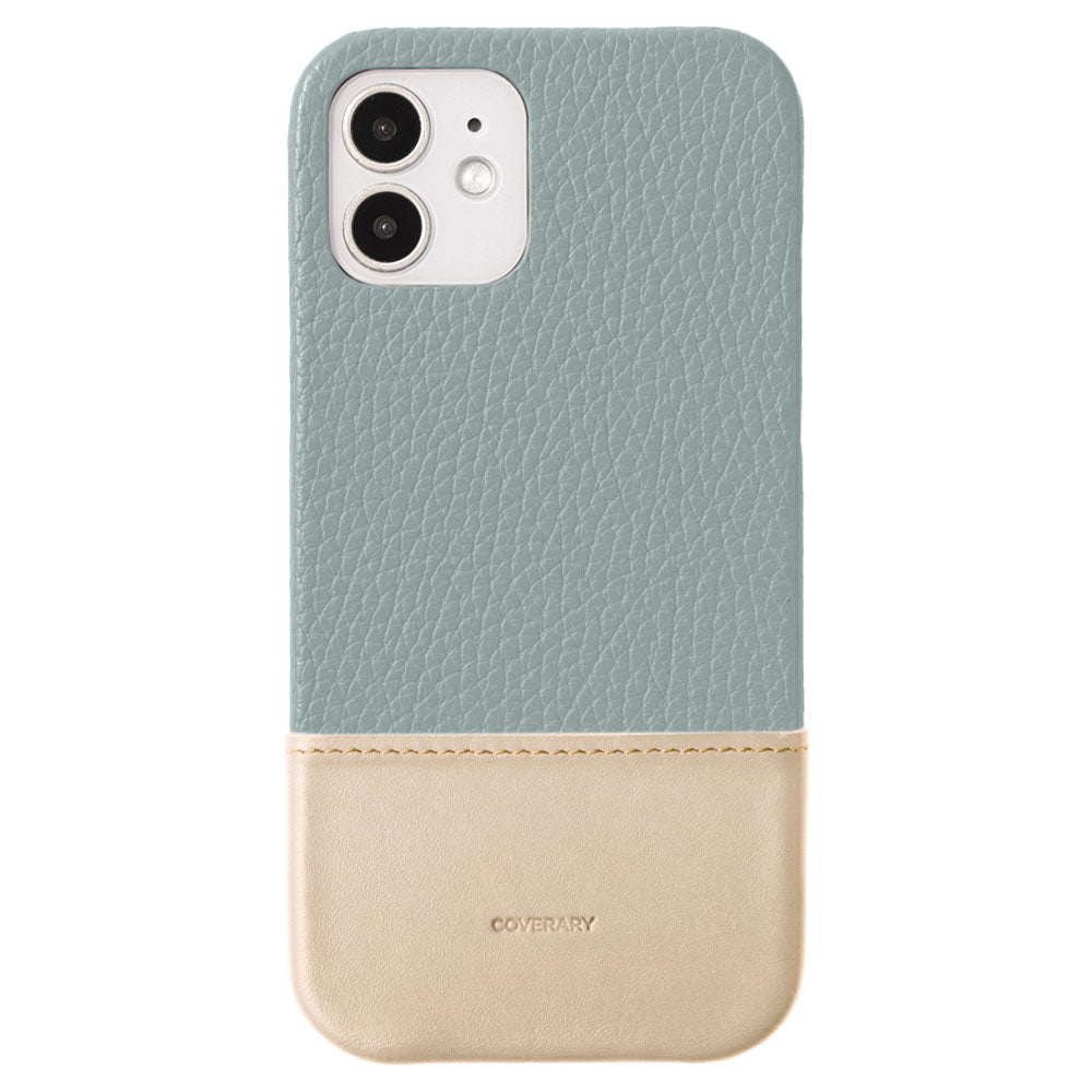 Cuir véritable 32 couleurs cuir italien grainé bicolore matériau différent coque arrière série iPhone