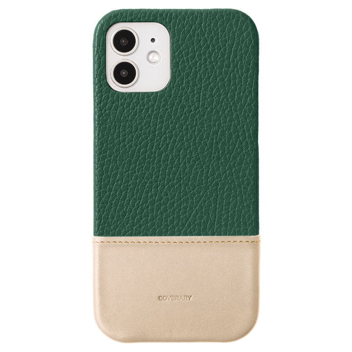 Cuir véritable 32 couleurs cuir italien grainé bicolore matériau différent coque arrière série iPhone