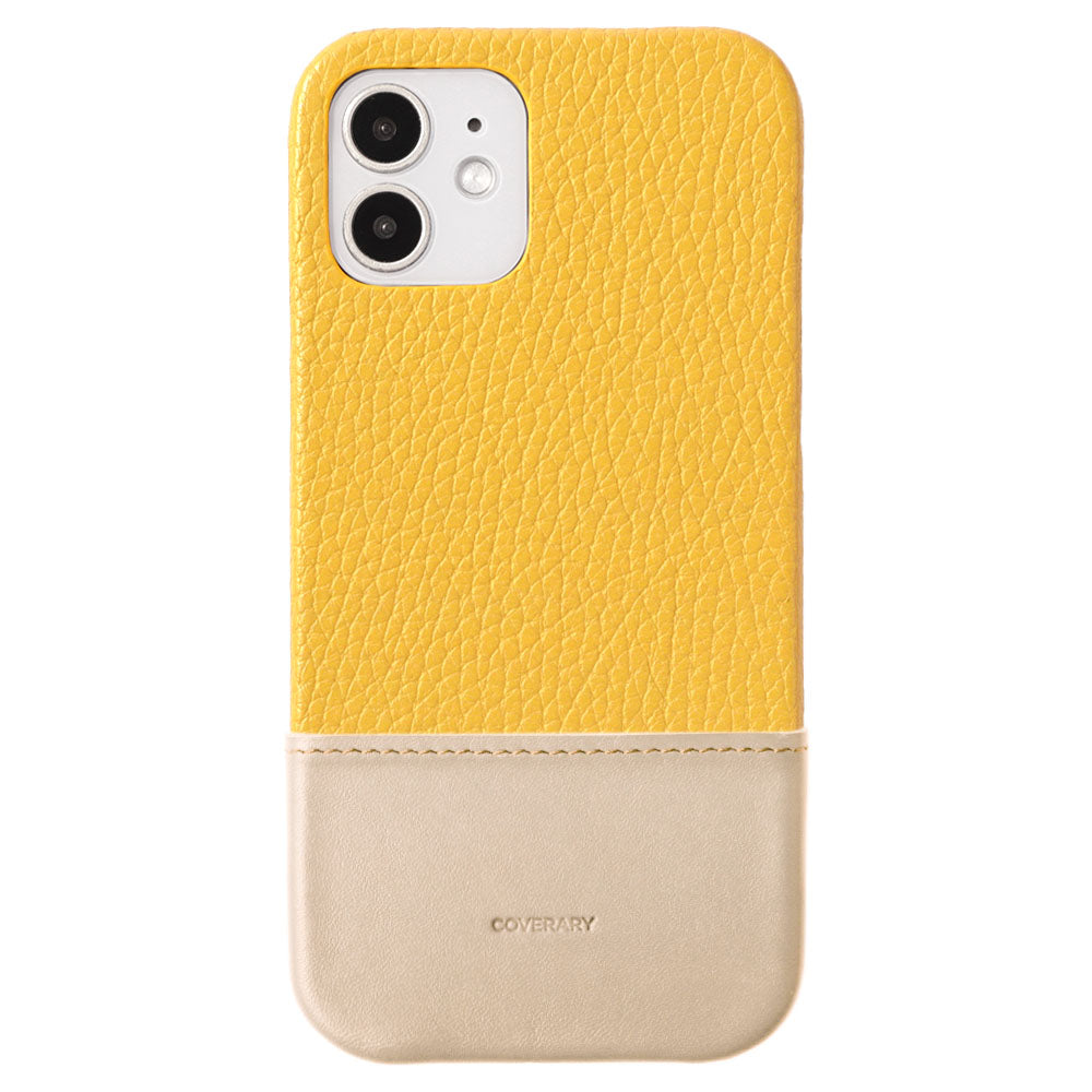 Cuir véritable 32 couleurs cuir italien grainé bicolore matériau différent coque arrière série iPhone