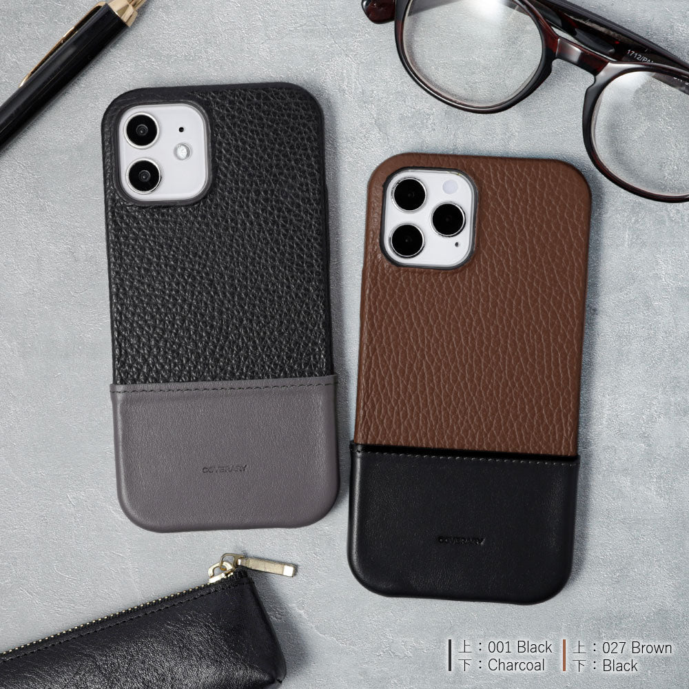 Genuine leather 32 colors Italian shrink leather two-tone different material back case for Google Pixel series